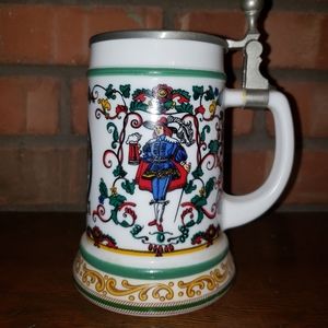 Milk Glass German Beer Stein